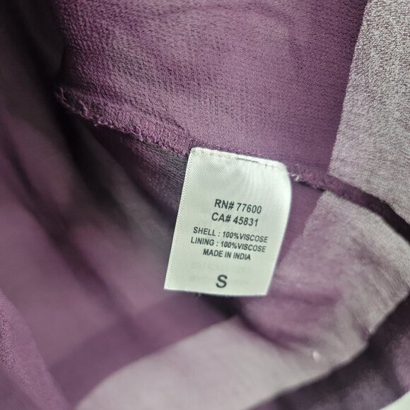 Plum Purple Sheer Cap Sleeve Multiple layer Blouse - Picture 10 of 15